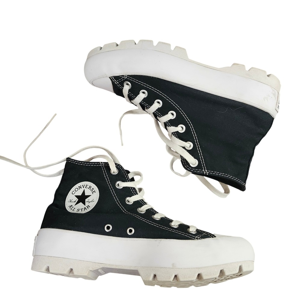 Converse CTAS Lugged Platform High Top Black White Womens 8 Chunky Grunge